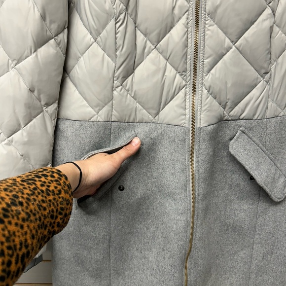 Eddie Bauer Women's Quilted Puffer Jacket - Cream and Gray - Picture 4 of 8